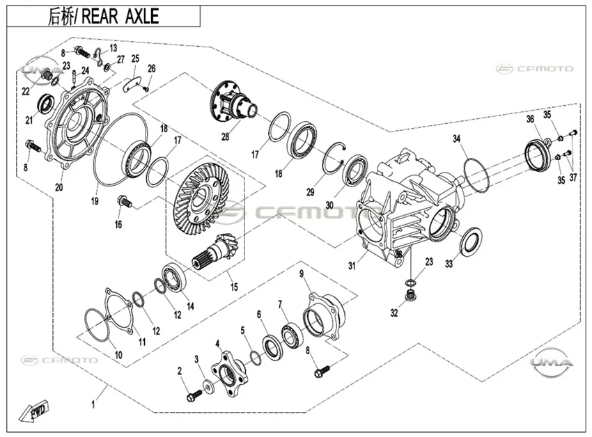 CFMOTO CF450ATR-3L (T3B) MAHRUTI DISLI BAGLANTI MILI
