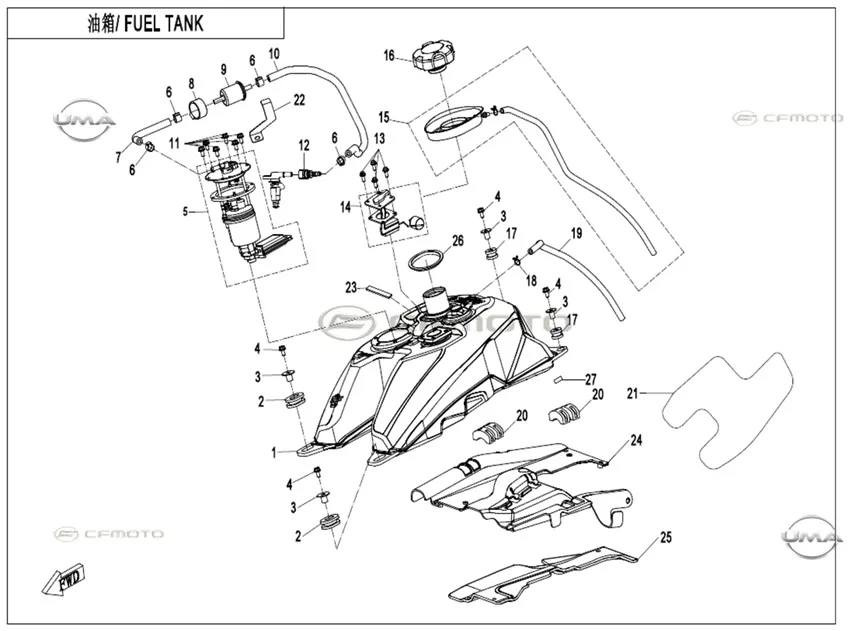 CFMOTO CF500ATR-3 (T3B) BENZIN DEPOSU