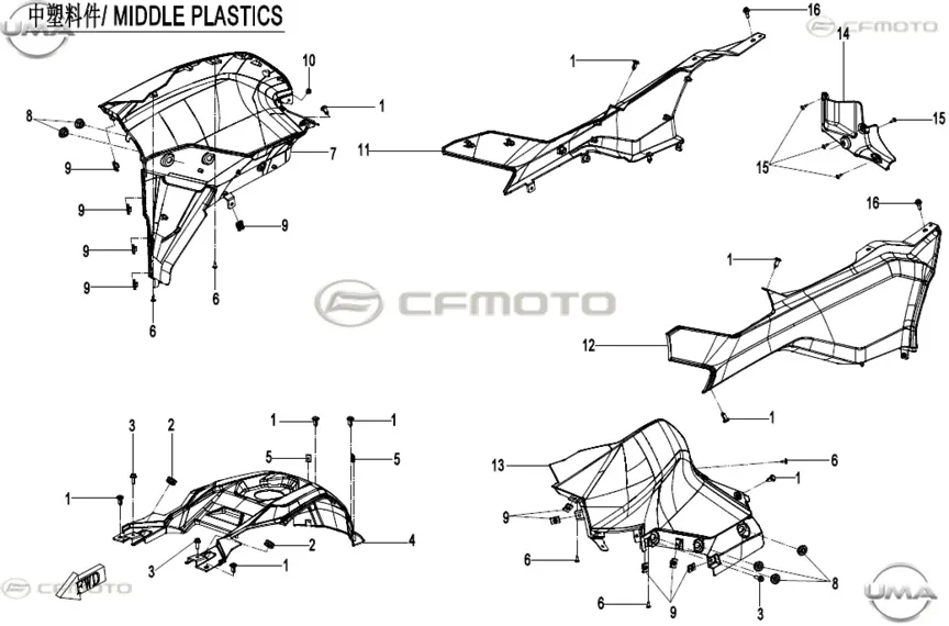CFMOTO CF600ATR-2L (T3B) SELE ALTI YAN KARENAJ SAG (GRI)