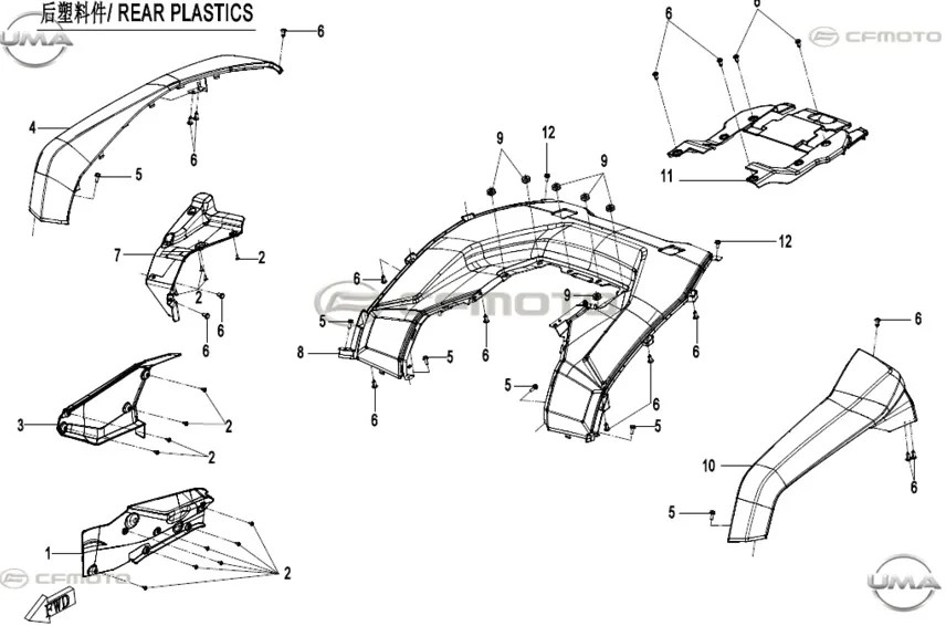 CFMOTO CF600ATR-2L (T3B) ARKA CAMURLUK (GRI)