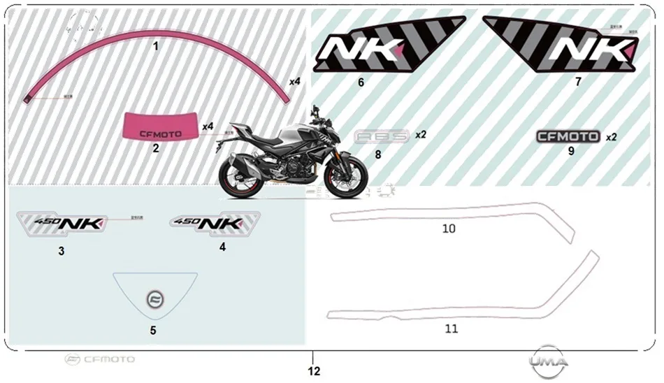 CF MOTO 450NK ETIKET SAG (450NK)