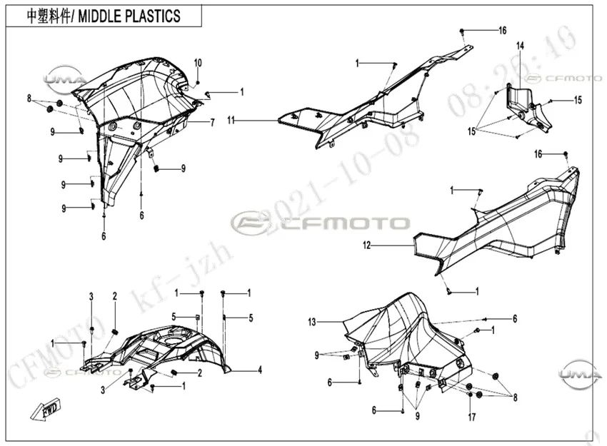 CFMOTO CF600ATR-2LC (T3B) SELE ALTI YAN KARENAJ SOL (GRI)