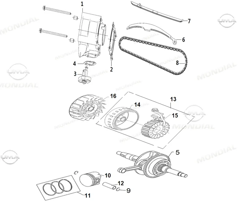 MONDIAL RESSIVO 125 SILINDIR ALT CONTA