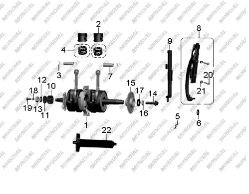 MONDIAL 150 FJX (Off Road) PISTON PIM SEGMANI (15X17X1)