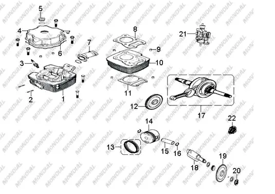 MONDIAL AU 200 PISTON PIMI (200CC)