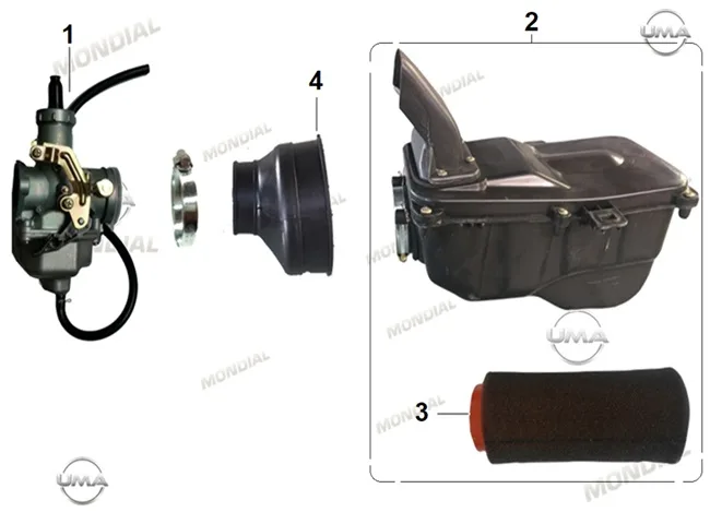 MONDIAL AU 200 KARBURATOR KOMPLE