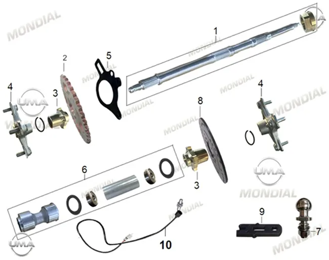 MONDIAL KAYO(AU200) - VENTURE 20-21-22-23-24 ARKA AKS ZINCIR DISLI YATAGI (2020)