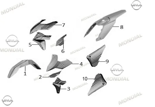MONDIAL X-TREME ENDURO 250 _15 BENZIN DEPOSU SOL IC PLASTIK KAPAK