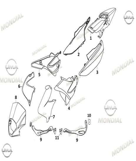 MONDIAL X-TREME MAXX 200 i SELE ALTI YAN KARENAJ SAG ARKA (BEYAZ)