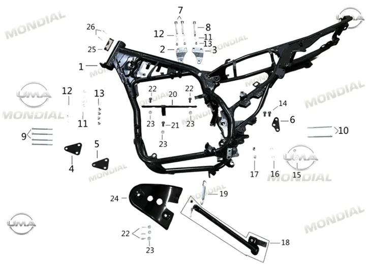 MONDIAL X-TREME MAXX 250 I (E5+) MOTOR BAGLANTI BRAKETI SOL