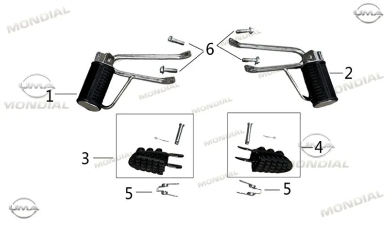 MONDIAL X-TREME MAXX 250 I (E5+) ARKA BASAMAK KOMPLE SOL