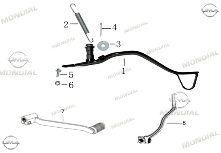 MONDIAL X-TREME MAXX 250 I (E5+) ARKA FREN PEDALI