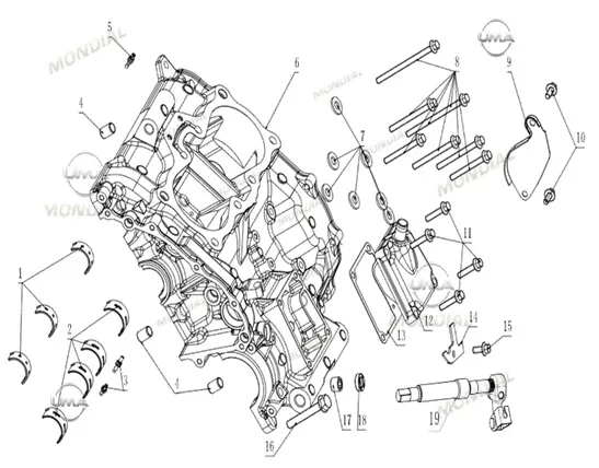 MONDIAL 400 RX3S EVO KRANK KUTUSU SOL EGZOZ KAPAGI