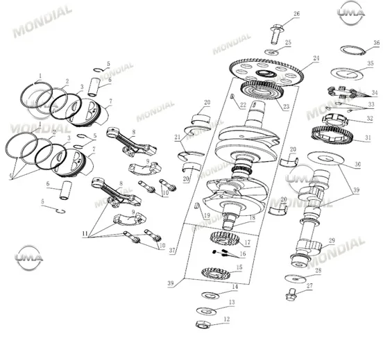 MONDIAL 400 RX3S EVO PISTON PIMI