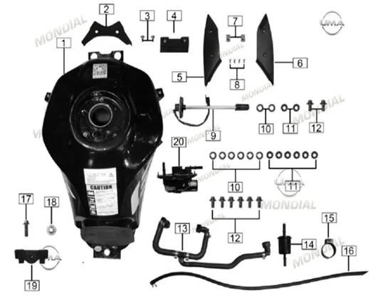 MONDIAL 400 RX3S EVO BENZIN DEPOSU