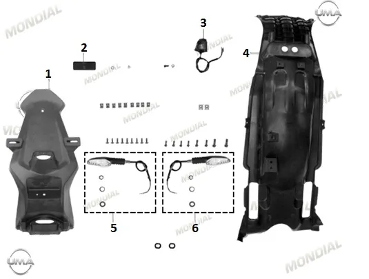 MONDIAL 400 RX3S EVO PLAKA LAMBASI KOMPLE