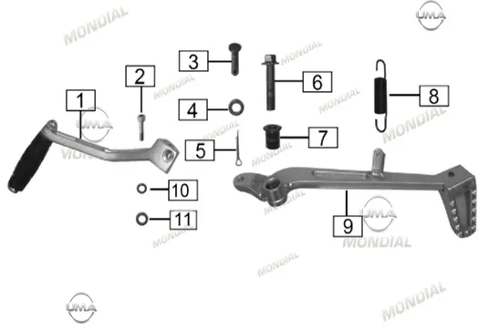 MONDIAL 400 RX3S EVO VITES PEDALI