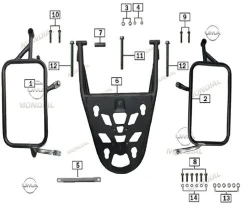 MONDIAL 400 RX3S EVO ARKA PORT BAGAJ (SIYAH)