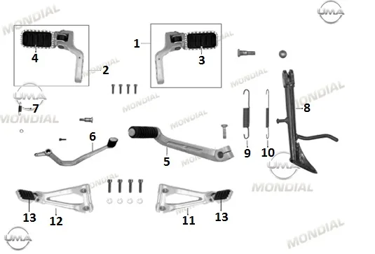 MONDIAL RX1 ON BASAMAK KOMPLE SOL