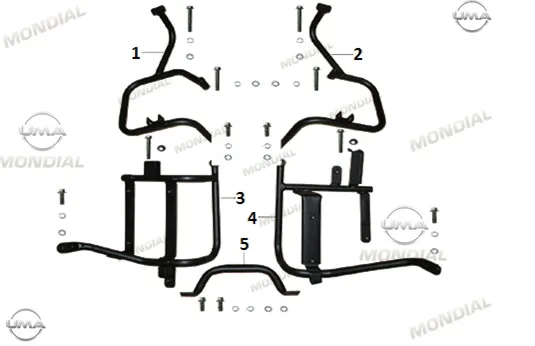 MONDIAL RX1 YAN CANTA BAGLANTI BRAKETI SOL