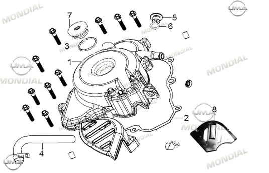 MONDIAL RX3 İ EVO 250 ABS_18 KRANK KUTUSU SOL KAPAK CONTASI