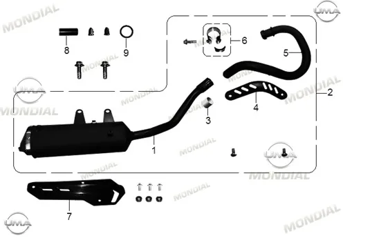 MONDIAL RX3 İ EVO 250 ABS_18 EGZOZ BORUSU (SIYAH)