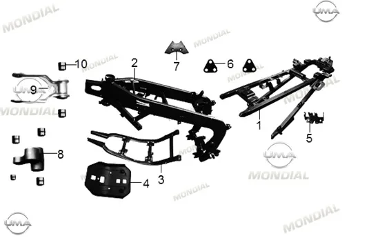 MONDIAL RX3 İ EVO 250 ABS_18 ARKA ISKELET