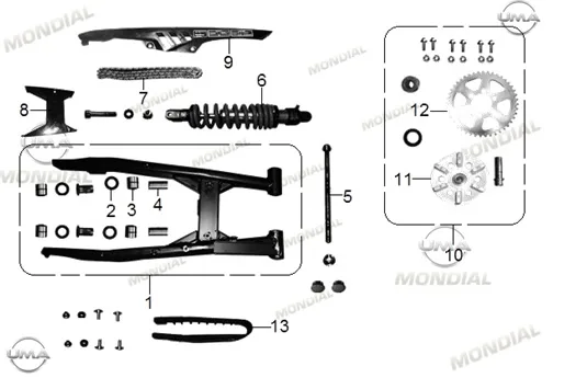 MONDIAL RX3 İ EVO 250 ABS_18 ARKA SALINCAK