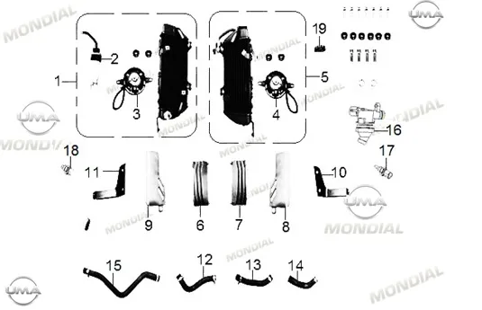 MONDIAL RX3 İ EVO 250 ABS_18 RADYATOR KOMPLE SOL