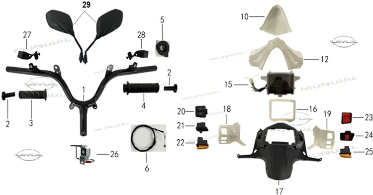 MONDİAL ELEGANT 125 GIDON MUHAFAZA (KIRMIZI)