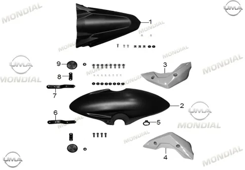 MONDIAL RX3 İ EVO 250 ABS_18 ON CATAL PLASTIGI SOL (BEYAZ)