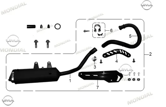 MONDIAL RX3I EVO 250 EGZOZ BORUSU (SIYAH)
