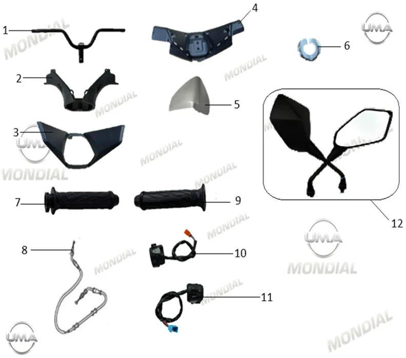 MONDIAL 125 FUZION (E5+) GIDON UST KORUMA DEKOR KAPAK (GRI)