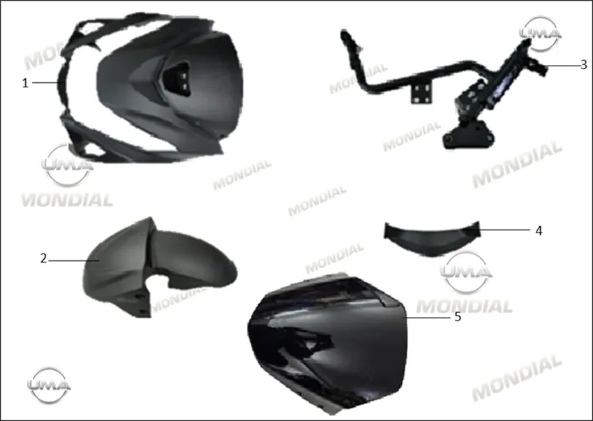 MONDIAL 125 FUZION (E5+) ON PANEL BAGLANTI BRAKETI