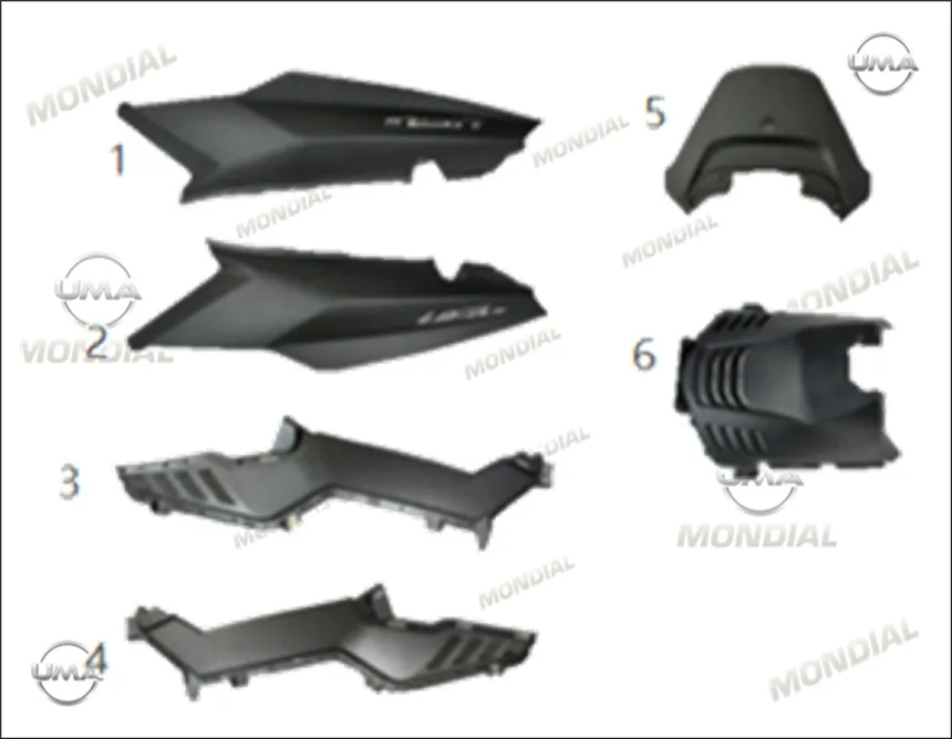 MONDIAL 125 FUZION (E5+) SELE ALTI YAN KARENAJ SOL ALT (BEYAZ)