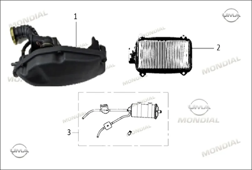 MONDIAL 125 FUZION (E5+) IKINCIL HAVA FILTRESI KOMPLE