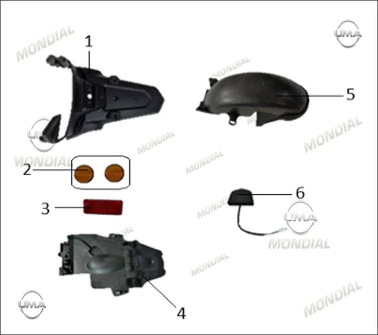 MONDIAL 125 FUZION (E5+) ARKA CAMURLUK KUYRUGU