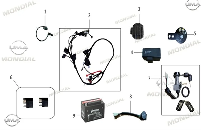 MONDIAL 125 FUZION (E5+) KILIT SETI (KUMANDALI)