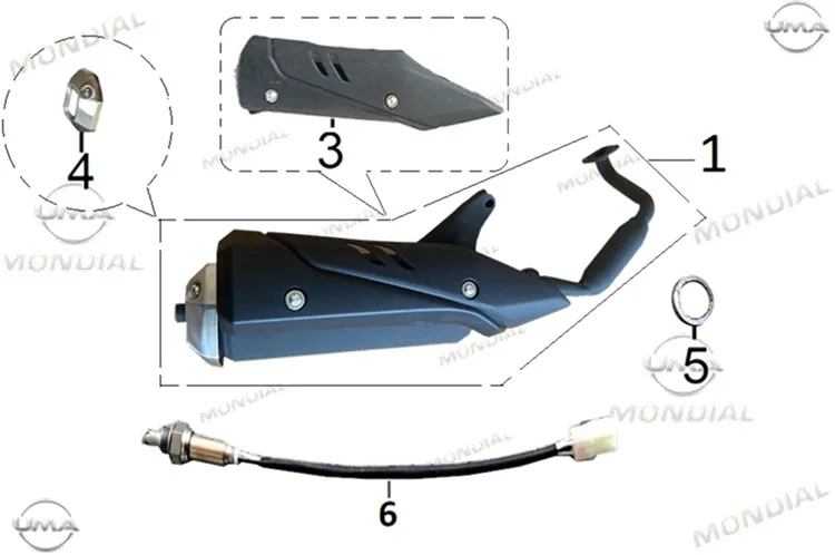 MONDIAL 125 LAVINIA PRO E5 (+) EGZOZ KOMPLE (SIYAH) (E5+)
