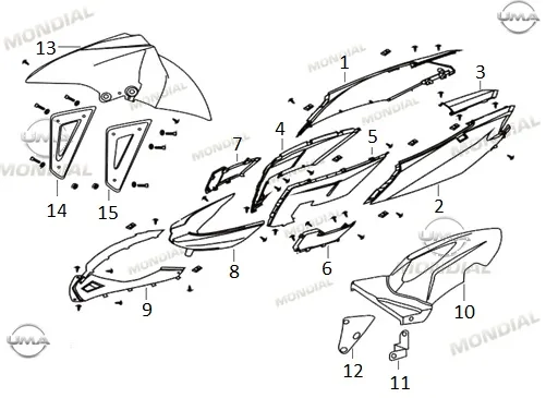 MONDIAL 125 Mash I SELE ALTI ON KUCUK KAPAK (MAVI)