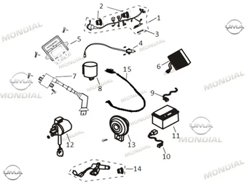 MONDIAL 125 Mash I ELEKTRIK TESISATI KOMPLE