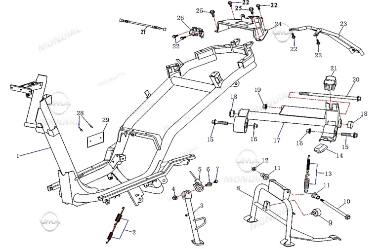 MONDIAL 125 PROSTREET MOTOR DESTEK TAKOZU