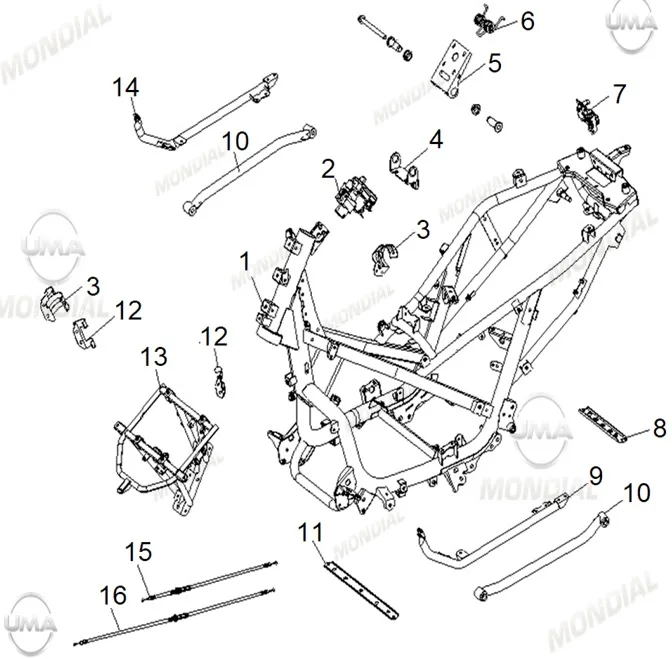 MONDIAL 125 RESSIVO i BENZIN DEPO BAGLANTI BRAKETI ALT
