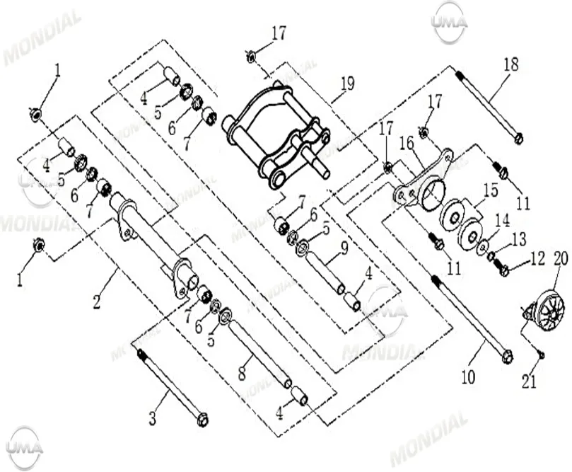 MONDIAL 125 RESSIVO i MOTOR DESTEK ALT KOMPLE