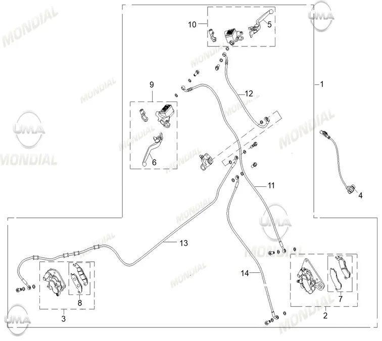 MONDIAL 125 RESSIVO i ON FREN HIDROLIK KUTUSU VE LEVYE
