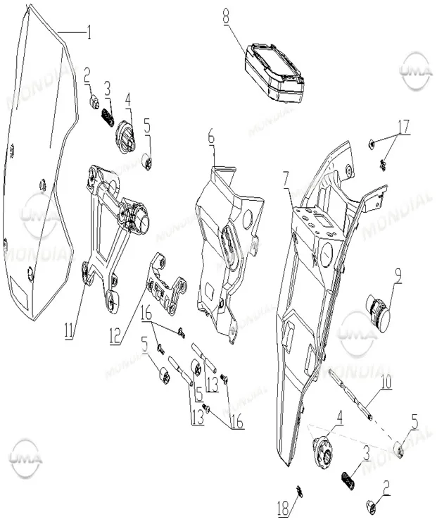 MONDIAL 125 RESSIVO i GOSTERGE PANELI KOMPLE