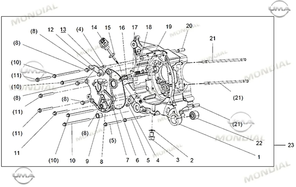 MONDIAL 125 VELOMAX KRANK KUTUSU SAG KAPAK