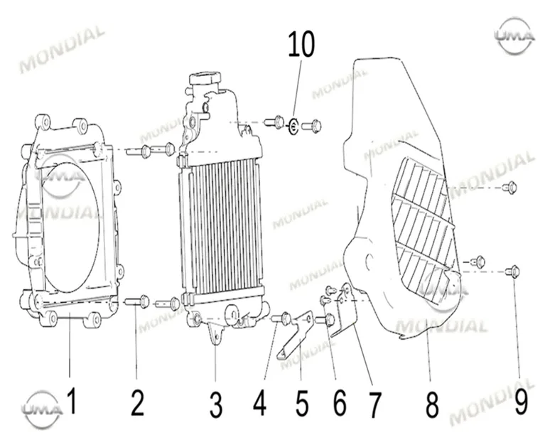 MONDIAL 125 VELOMAX RADYATOR BAGLANTI BRAKETI