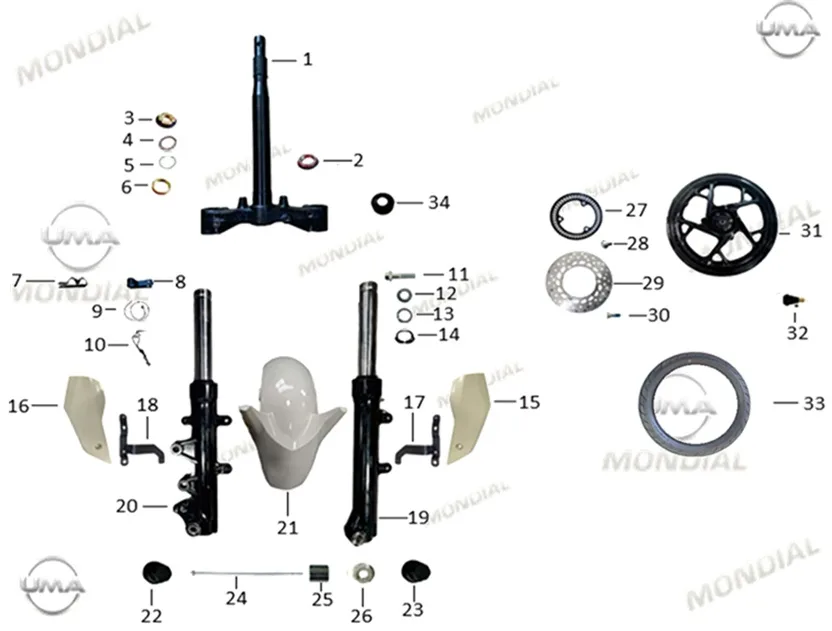 MONDIAL 125 VELOMAX ON FREN HIDROLIK HORTUM BAGLANTI BRAKETI