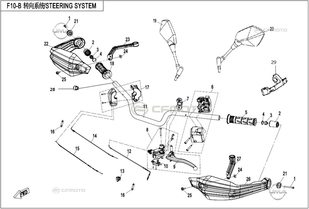 CF MOTO 650MT SAG ELCIK RUZGARLIGI BRAKETI (2022)